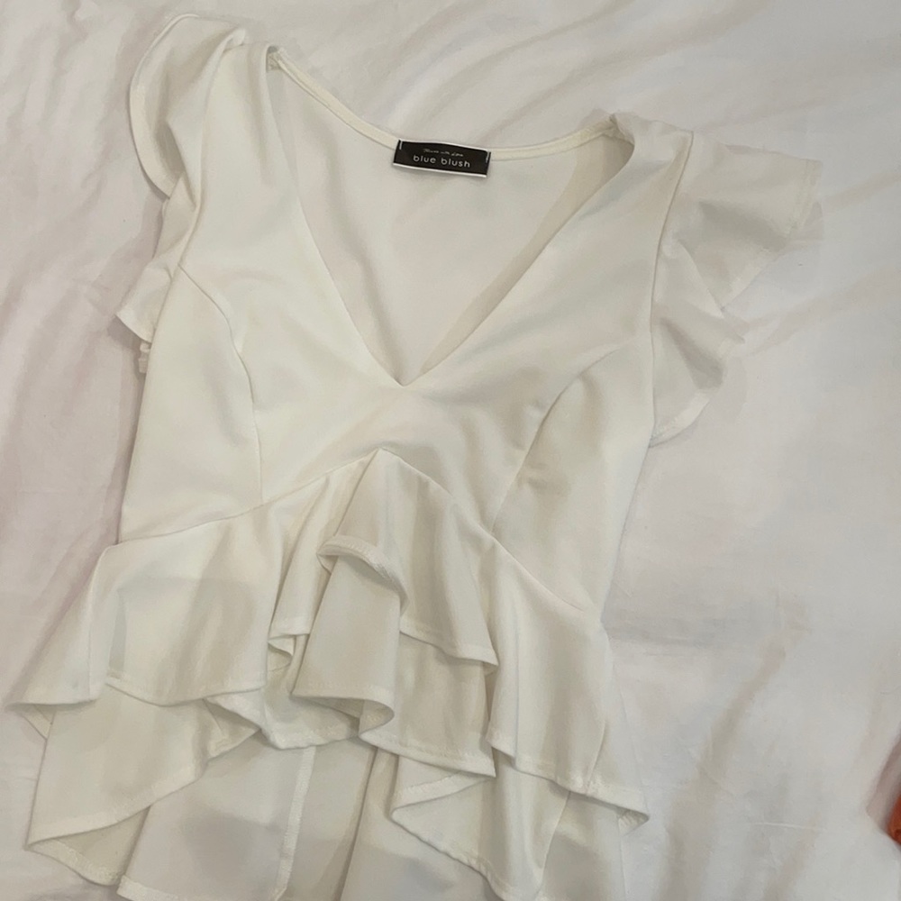 WHITE PREPPY TOP business attire